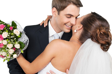Portrait of a Smiling Wedding Couple