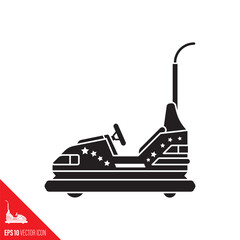 Bumper car vector glyph icon