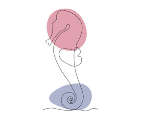 seahorse, hand-drawn, continuous monoline, drawing in one line