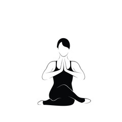Yoga woman logo silhouette