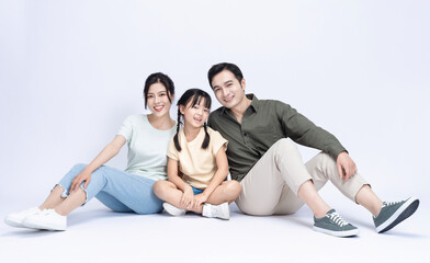 Fototapeta na wymiar Image of Asian family on background