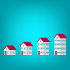 Increasing house prices. Real estate market