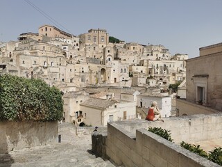 Fototapeta premium Città di Matera, Italia, cittadina antica, vista panoramica