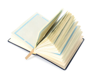 Open Koran for Ramadan on white background