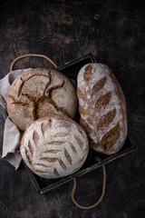 Fresh homemade bread with a crispy crust