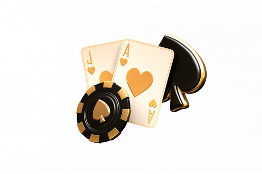 PNG casino crabs dice cards poker balckjack baccarat and chips gold  3d render 3d rendering illustration 