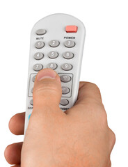 Hand Using a Remote Control