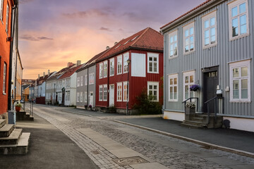 Street in the neighbourhood Bakklandet, Trondheim