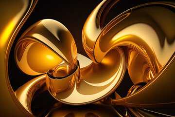 Abstract golden background image, Generative AI