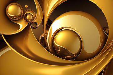 Abstract golden background image, Generative AI