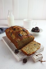 fresh banana and date cake fresh out of the oven