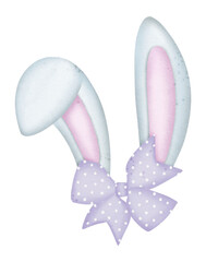 Watercolor Easter bunny ears illustration