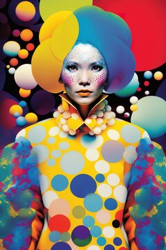 a fictional colorful futuristic bold fashion portrait