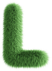 Green 3D Fluffy Letter L
