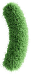 Green 3D Fluffy Symbol Right Parenthesis