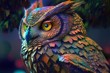 
Dimensional Owl Art A 3D Masterpiece AI Generated