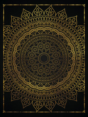 Golden abstract mandala luxury style pattern design