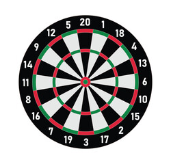 Dartboard Target Illustration, Bullseye Shop Target Flat Design
