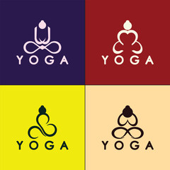 simple yoga logo icon vector design template