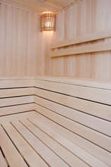 Wooden steam room or sauna