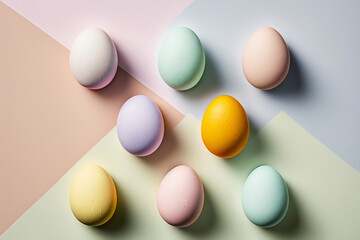 Easter Eggs Colorful Design Minimalist Pastel colors