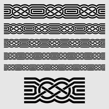 Celtic style border isolated on white background. Vector illustration
