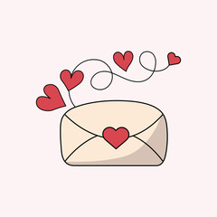 Vector Love Letter Icons. Vector Love letter Icon Concept White Isolated. Vector Style Suitable for Web Landing Page, Banner, Flyer, StickerFire Silhouette Symbol Vector Icon 