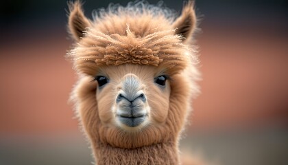 Fototapeta premium close up of a alpaca Generative Ai