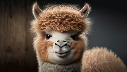 Fototapeta premium close up of a alpaca Generative Ai
