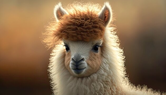 close up of a alpaca Generative Ai