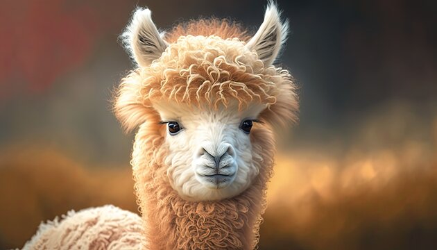 close up of a alpaca Generative Ai