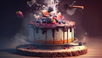 cake with candles Generative Ai