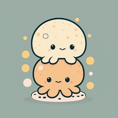 Fototapeta premium squid cute Generative Ai
