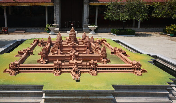 Angkor wat model at Royal Palace (Preah Barum Reachea Veang Nei Preah Reacheanachak Kampuchea) in Phnom Penh. Cambodia