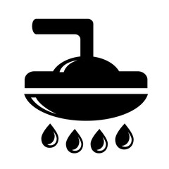 Vector illustration, logo, web icon, shower and bathroom. Flat design. Isolated on a white background.