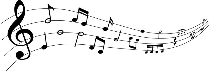 Collection of Music notes. Musical key signs