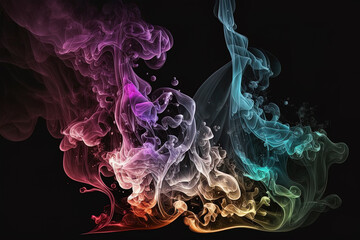 Colorful smoke background image, Generative AI 