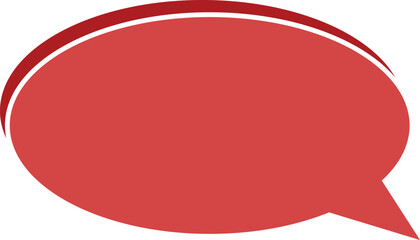 red colored speech bubble icon - vector illustration
