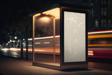 a Mockup of a blank advertising light banner with long-exposure generative ai 3D style Illustration