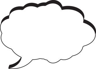 white colored speech bubble icon - vector illustration