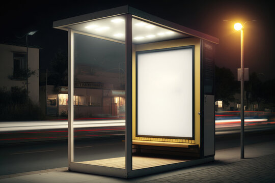 a Mockup of a blank advertising light banner with long-exposure generative ai 3D style Illustration