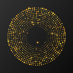 Abstract gold glowing halftone dotted background