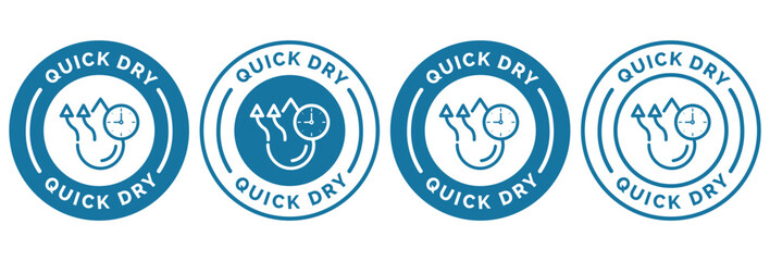 Quick dry logo badge vector. Thin line illustration of quick dry editable stroke. quick dry linear sign for use on web and mobile apps, logo, print media.