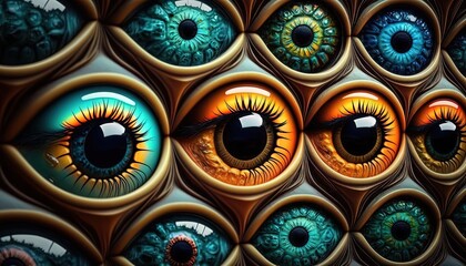 a lot of eye staring, idea for social criticism conceptual, Generative Ai