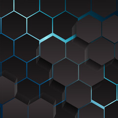 Elegant background glowing hexagon pattern