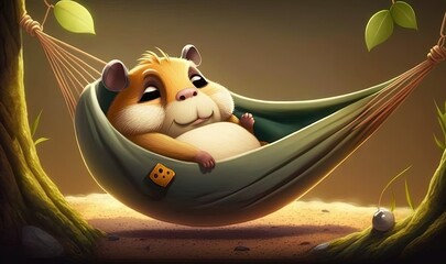  a hammock with a hammock in it.  generative ai