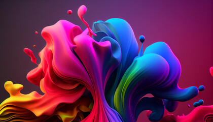 Obraz na płótnie Canvas Vibrant colors of liquid design wallpaper generative ai