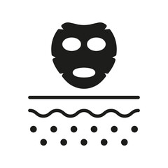 Facial Mask Silhouette Icon. Cosmetic Hygiene Skin Care Glyph Pictogram. Beauty SPA Face Cleansing Mask Black Icon. Dermatology Skincare Treatment. Isolated Vector Illustration
