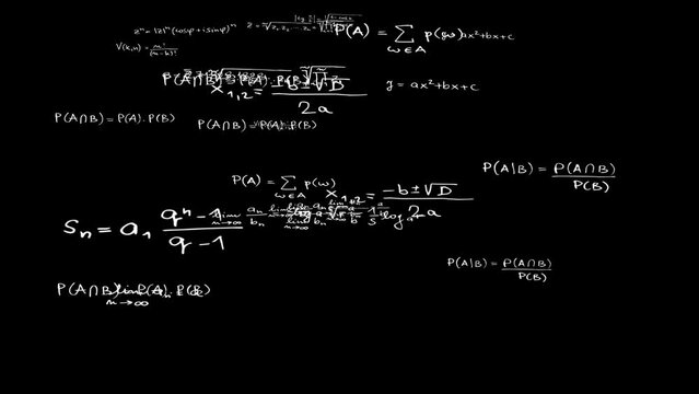 Mathematical Formulas Background Video Animation