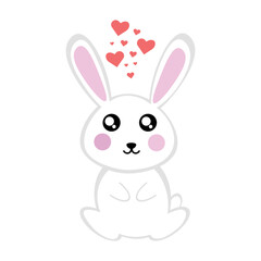 Fototapeta na wymiar Bunny with hearts